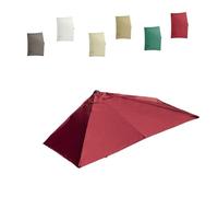 200/250cm Rectangular Half Umbrella Replacement Cover - Wall-Mounted Shade Canopy for Patio & Garden, Waterproof Fabric (Red, 2.5m x 1.3m/8ft x 4.2ft)