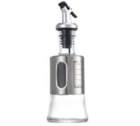 200/300/500 ML Oil Vinegar Bottle Leakproof and Shatterproof Vinegar Dispenser Pot Glass Cooking Oil Container Cruet & Stainless Steel Pourer for Kitchen