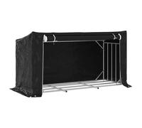 (200.5 x 80.5 x 110.5 cm) vidaxL Firewood Rack with Rain Cover 100.5x100.5x110.5 cm Galvanised Steel