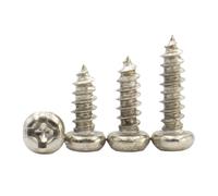 200/500pcs Nickel-Plated Carbon Steel M1 M1.2 M1.4 Cross Round Head Self Tapping Screws(6mm,M1.2 (500pcs))
