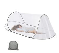 200 * 80 * 56cm Foldable Pop-Up Mosquito Net with Zip, Portable Ultra Light Family Tent for Single Bed, Easy & Fast Installation Mosquitos Net Bed for Home, Dorm, Outdoor, Travel, Camping (White)