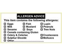 200 Allergen Warning Labels. Allergy Stickers. Food Allergen Stickers 50 x 25mm. Allergy Labels