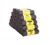 200 Bin Bags Rolls Black Heavy Duty Refuse Sacks Rubbish Liners Recycled Plastic Eco-Friendly Ideal for Home Office Caterers Trash Can Multipurpose DIY