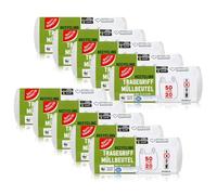 200 Bin Liners with Handle, 50 Litre, 20 Pieces Per Roll, Tear Resistant and Liquid Proof, Recyclable Product and Packaging - Pack of 10 Rolls