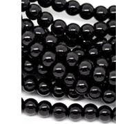 200 Black Round Pearl Glass Beads 4mm Hole 1mm - Jewellery Making, Beading, Bracelet, Necklace