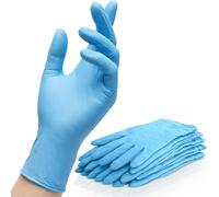 200 Blue Disposable Examination Nitrile Gloves - Multi Purpose Protective Food Safe Powder Free Gloves - M