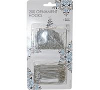 200 Christmas Tree Hooks Ornament Bauble - Multi-Purpose Silver Hooks 200x Silver Easy Fix Bauble Hooks for Christmas Party Decorations, Hangers Flexible Metal Wire Xmas Tree Ornaments Décor