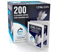 200 Cleaning Wipes for Hearing Aids Cleansing Udiclean Moistened Quick-Drying Wipes for Removing Grease Sweat and Dirt