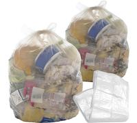 200 Clear Transparent Plastic Bin Bags 90L (18x29x39") Refuse Sacks