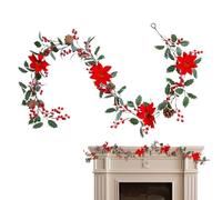 200 Cm Artificial Holly Berry Garland Christmas Holly Garland Red Berry Green Leaves Brunch Prelit Garland Red Berry Artificial Red Berry Garlands Christmas Stair Railing Mantel Decoration