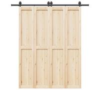 200 cm Black Powder-Coated Steel Sliding Door Hardware Kit, Heavy-Duty Barn Door Track System for Smooth, Quiet Operation, Includes Floor Guide & Stoppers, Ideal for Interior Doors