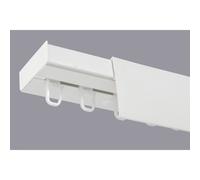 (200 cm, HOOKS) Single Curtain Rail Track PCV Ceiling SET with HOOKS or CLIPS + WHITE COVER
