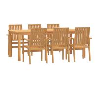 (200 cm table length/ 6 piece) vidaXL Garden Dining Set Outdoor Table and Chairs Solid Wood Teak