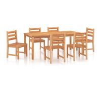 (200 cm table length, 6x chair + table) vidaXL Solid Wood Teak Garden Dining Set Dining Table Chair Multi Sizes/Models