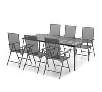 (200 cm table length/ 7 piece) vidaXL Garden Dining Set Outdoor Dining Table and Chairs Anthracite Steel
