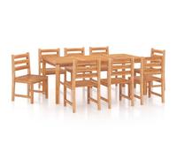 (200 cm table length, 8x chair + table) vidaXL Solid Wood Teak Garden Dining Set Dining Table Chair Multi Sizes/Models