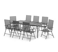 (200 cm table length/ 9 piece) vidaXL Garden Dining Set Outdoor Dining Table and Chairs Anthracite Steel