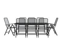 (200 cm table length/ 9 piece) vidaXL Garden Dining Set Outdoor Table and Chair Set Anthracite Metal Mesh