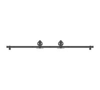 (200 cm) vidaXL Sliding Door Hardware Kit 200 cm Steel Black sliding door hardware