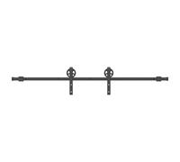 (200 cm) vidaXL Sliding Door Hardware Kit Indoor Sliding Barn Door Track Steel Black