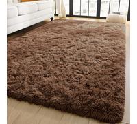 (200 cm x 290 cm (6ft 7" x 9ft 6")-_Extra Large Area Rugs, Brown) Non Slip Shaggy Large Rugs Living Room Bedroom Carpets Area Rug
