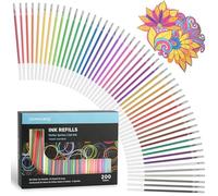 200 Colors Gel Pen Refills, Glitter Neon Gel Ink Pens Refills,Replace Cartridges for Gel Pens Set,9 Color Type for Adult Coloring Books Drawing Doodling Crafts Scrapbooking Journaling,No Repeats