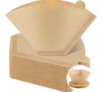 200 Count #4 Cone Coffee Filters 8-12 Cup, Natural Coffee Filters 4 Cone Paper fits for Pour Over and Drip Coffee Maker, Unbleached, Chlorine Free Size 4