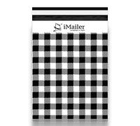 200 Count - 6" x 9", Poly Mailer Black Gingham Plaid Envelope, Mailing Shipping Bags with Self Seal Strip