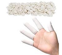 200 Count Latex Finger Cots, Disposable Fingertips Protector Finger Covers, Medium Anti Static Rubber Fingertip Protective Finger Cots for Electronic Repair, Handmade Apply