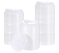 200 Count Lids for Coffee Cups, 3.54 inch White Disposable Plastic Dome Coffee Cup Lids 12 oz Compatible with 10oz 16oz 20oz Paper Cups for Hot Cold Beverages