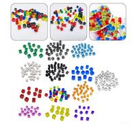 200 Count Mixed Color Acrylic Dice Set for Gaming and Teaching Square Corner Transparent Dices for Various Activities (grey)