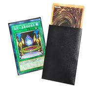 200 Counts Yugioh Card Sleeve, FOTEEMO Card Sleeves for Trading Cards Japanese Small Card Sleeves Card Protector Sleeves Back Textured Perfect Shuffling Sleeve (Black/62 * 89mm)