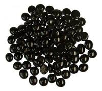 200 Decorative Black Round Glass Pebbles 20mm