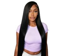 200 Density Ultra-thin Invisible SKINLIKE HD Lace Front Wigs Human Hair 13x4 Straight Virgin #1B Black Color Human Hair Pre Plucked & Pre-Bleached Knots For Black Women 24 Inch