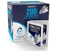 200 Disposable Cleaning Wipes for Hearing Aids and Cochlear Devices Udiclean Moistened Quick-Drying and Individually Wrapped Wipes Remove Grease Sweat and Dirt