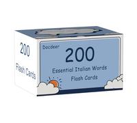 200 Essential Italian Words Vocabulary Flash Cards Flashcard for Beginners Adults | Learn Italian for Beginners Adult