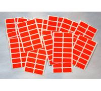 200 Fluo Flame Stickers - Sticky Coloured Self Adhesive Labels for Colour Coding