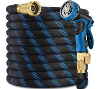 200 FT Expandable Garden Hose - 2025 Water Hoses with 10 Function Spray Nozzle, Lightweight, No-Kink, Flexible Garden Hoses with 3/4" Brass Fittings and 4-Layer Latex Core for Gardening