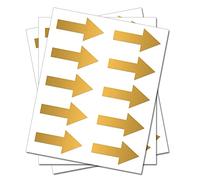 200 Gold Arrows - Removable Self Adhesive Waterproof Durable Vinyl Stickers - Digitally Cut to The Sticker Shape - Size 40mm x 20mm