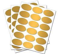 200 Gold Ovals - Removable Self Adhesive Waterproof Durable Vinyl Stickers - Digitally Cut to The Sticker Shape - Size 40mm x 20mm