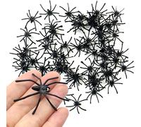 200 Halloween Plastic Spiders, Realistic Black Spider, Durable Joke Horror Pran