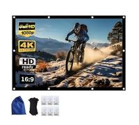 200 in Projector Screen Portable Travel Easy, 16:9 Foldable Indoor Outdoor Movie Projection Screen with 179° Wide Viewing Angle for Home Theater(200in)