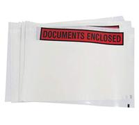 200 Large A5 Size Printed Peel + Seal Clear Document Enclosed Wallets 162 x 225mm / 6.5 x 9" Postal Mailing Packaging Packing Shipping Postage Pouches Bags Address Envelopes Labels Stickers Slips