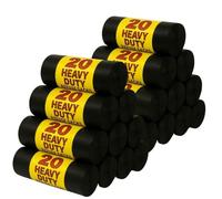 200 Large Black Bin Bags Heavy Duty for Household Garbage Strong Refuse Sacks-Black Bin Liners for Everyday use Office Kitchen Restaurant-Recycled, Strong & Secure