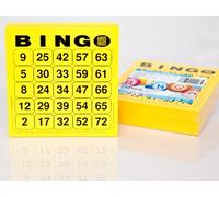 200 large printed Bingo cards for seniors system 25 from 75 (yellow)