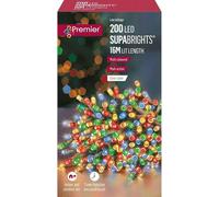 Premier 200 LED Multi Action supabrights Multi Coloured with Clear Cable