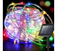 200 LED Solar Rope Lights Outdoor, 66FT Solar String Lights Indoor Waterproof Solar Powered Trampoline Light Clear Tube Pool Light for Camping Fence Yard Walkway Path Garden Outside Decor(Multicolor)