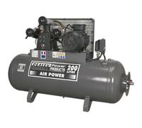 200 Litre Belt Drive Air Compressor - 3 Phase 5.5hp Motor - Triple Cylinder Pump
