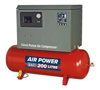 200 Litre Low Noise Belt Drive Air Compressor - Single Phase 3Hp Electric Motor