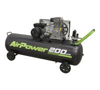 200 Litre Mobile Belt Drive Air Compressor - 3hp Motor - Quick Release Coupling